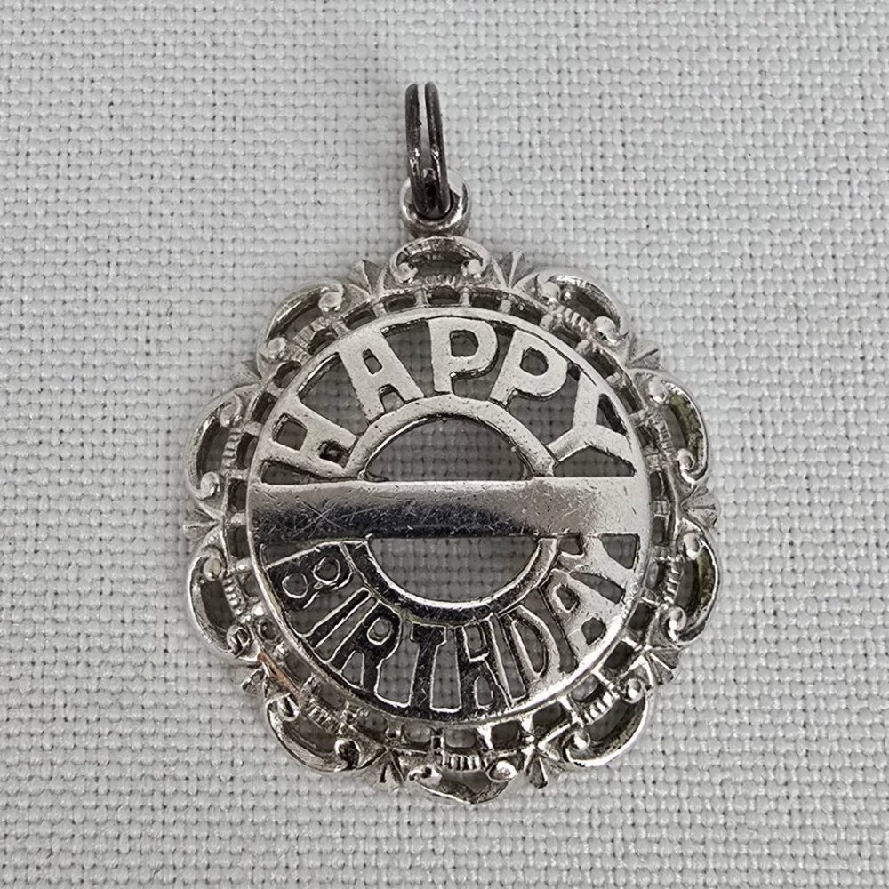 Vintage 925 Sterling Silver Happy Birthday Bracelet Charm